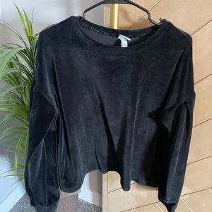 Black velvet sweater
